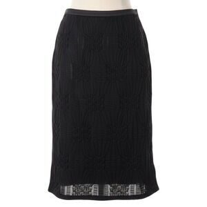 Linea by Louis Dell'Olio Black Smocked Textured Pencil Skirt S Goth Whimsigoth